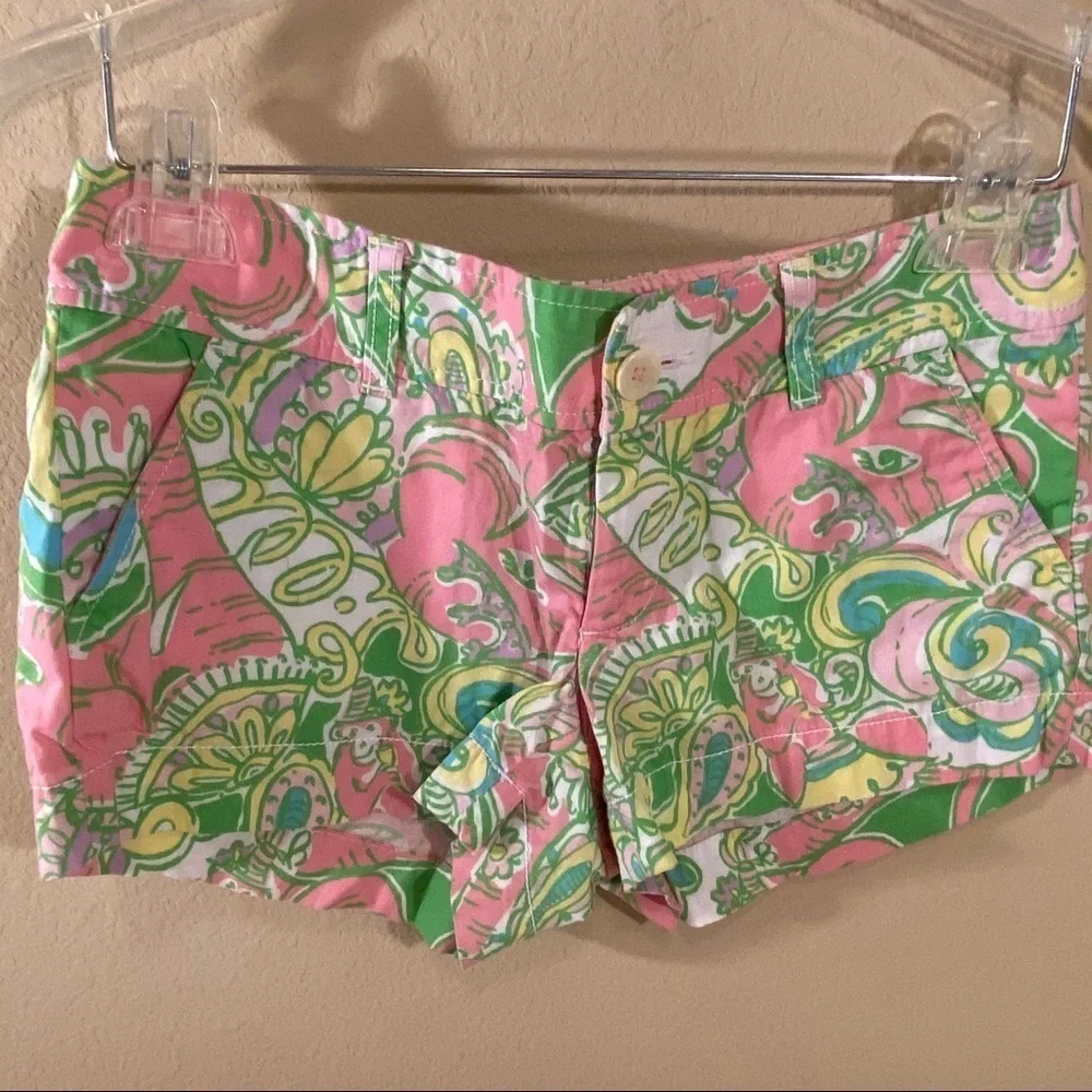 Lilly Pulitzer Sz 0 Pink‎ Green Walsh Short